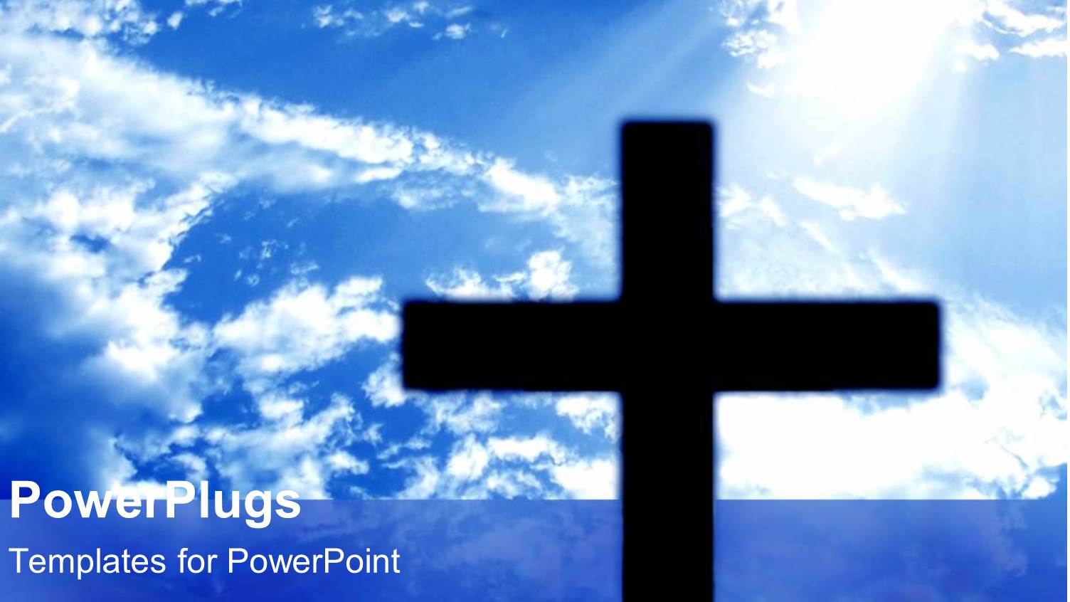 a large Black Cross on a Clear Blue Sky Background
