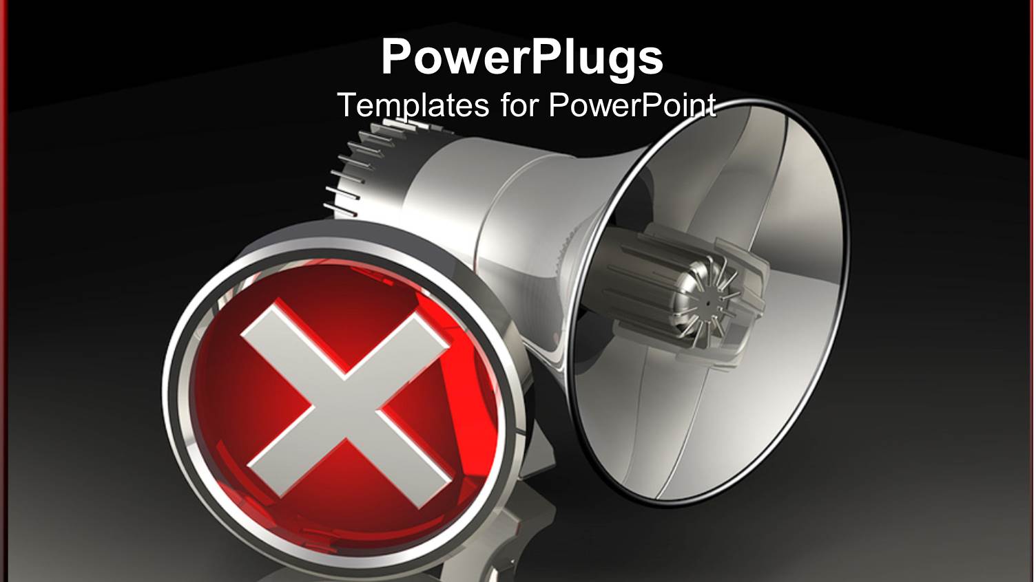 large Black Mega Phone with a Red Stop Symbol