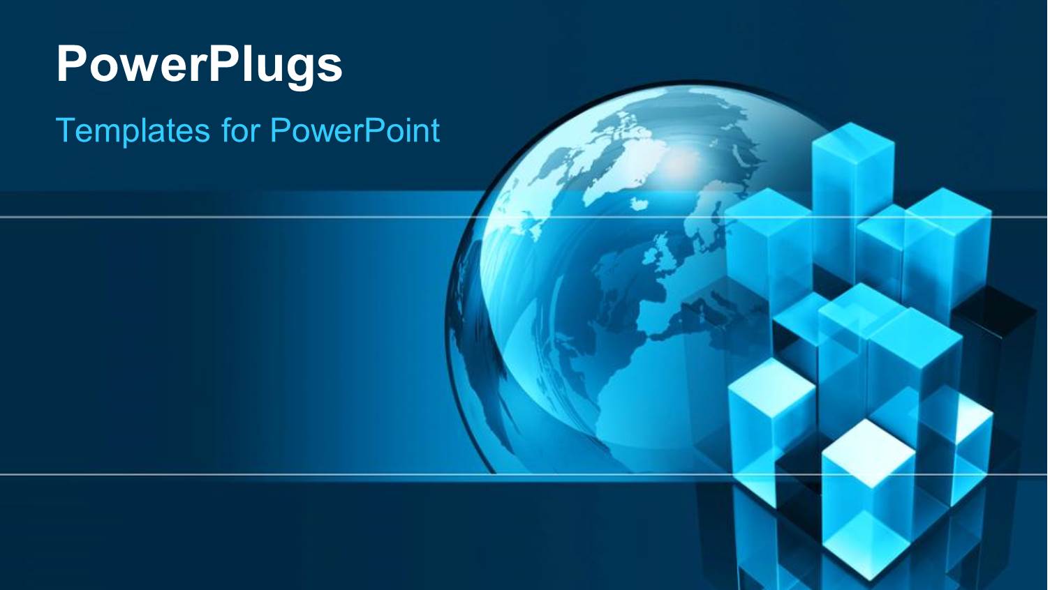 a large Blue Colored Globe with some Blue Cubes