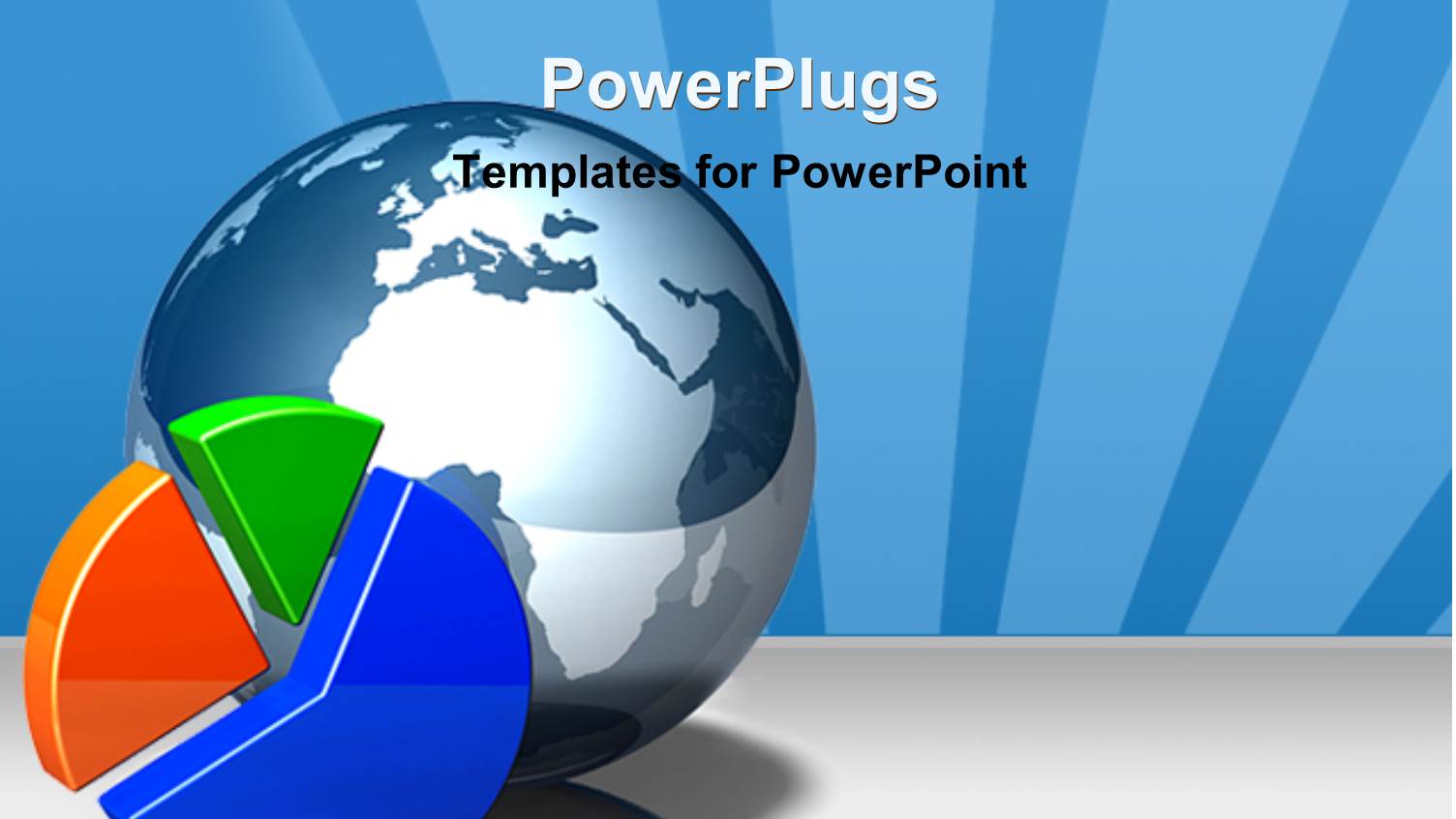 a large Blue Colored Globe with a Multi Colored Pie Chart