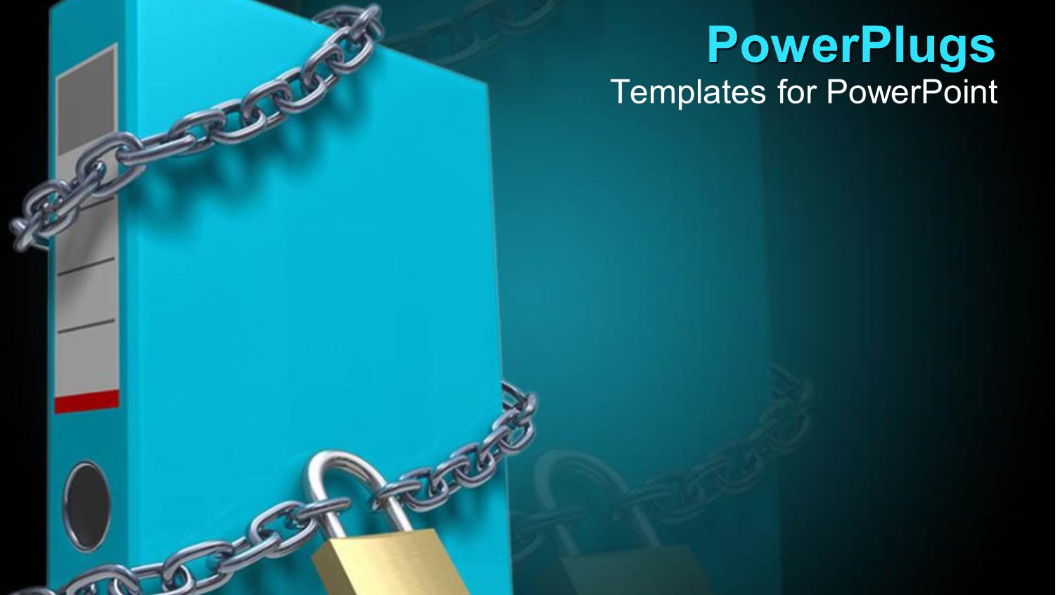 large Blue Folder Being Bound by Silver Chains and a Padlock