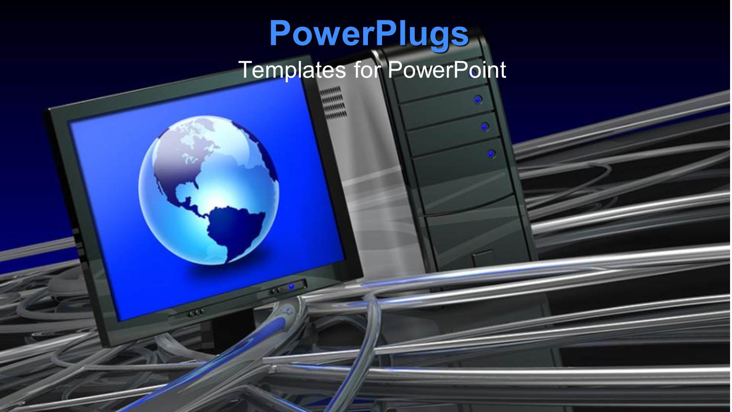 large Blue Globe in a Monitor Surface Anc Cables