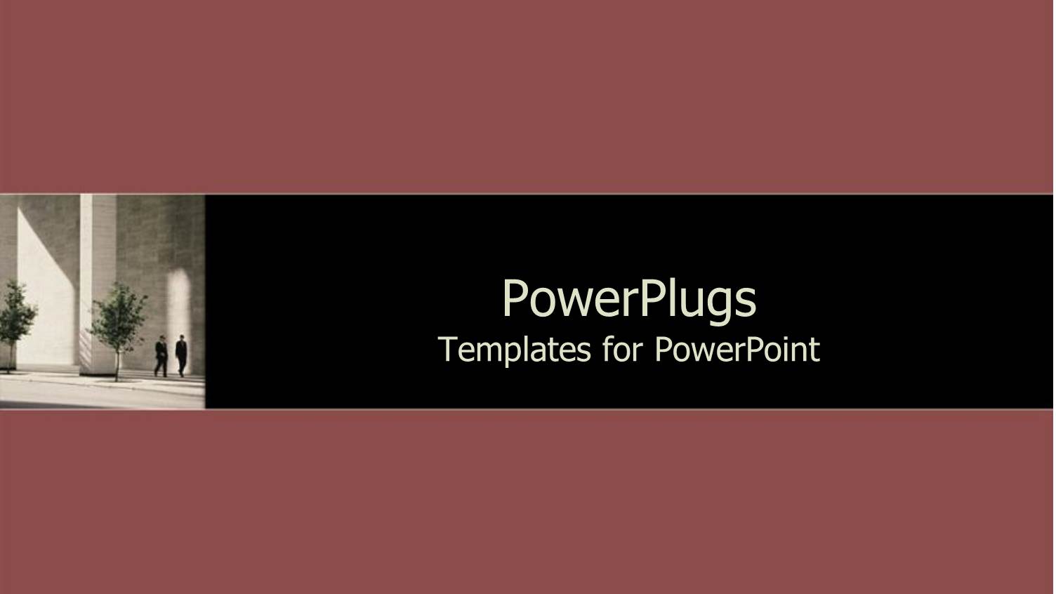 large City Structure with Two Business Men Walking by