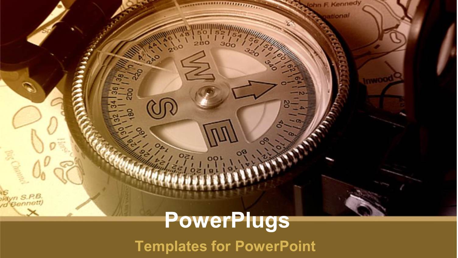 large Compass Laying on Treasure Map