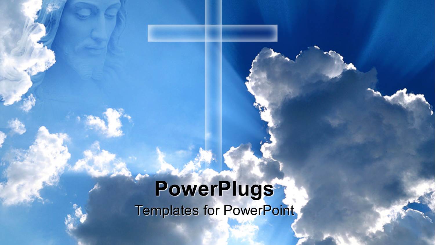 large Cross and Representation of God Looking Down from the Clouds