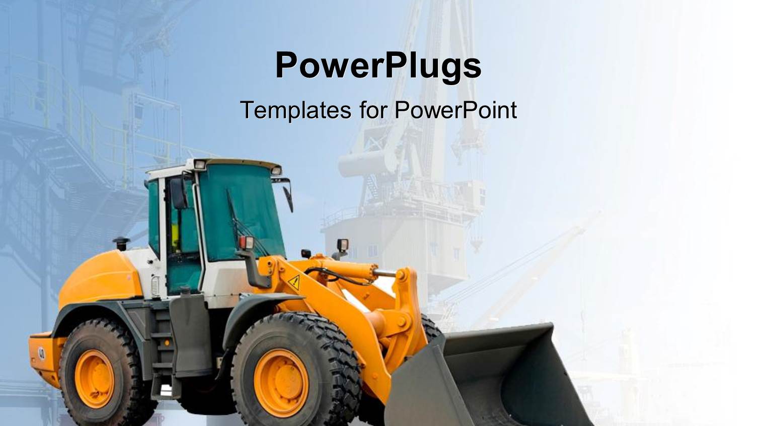 large Excavator, Construction Equipment, Blue Background