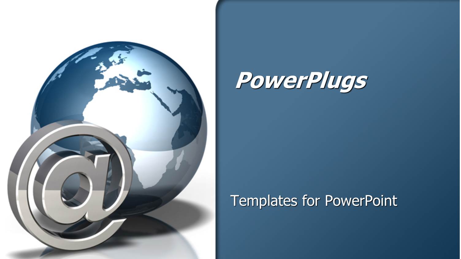 a large Globe and an @ Symbol on White Background