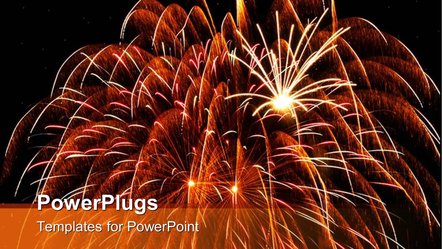 large Glowing Fireworks with large and small Bursts of Fireworks on Black Background