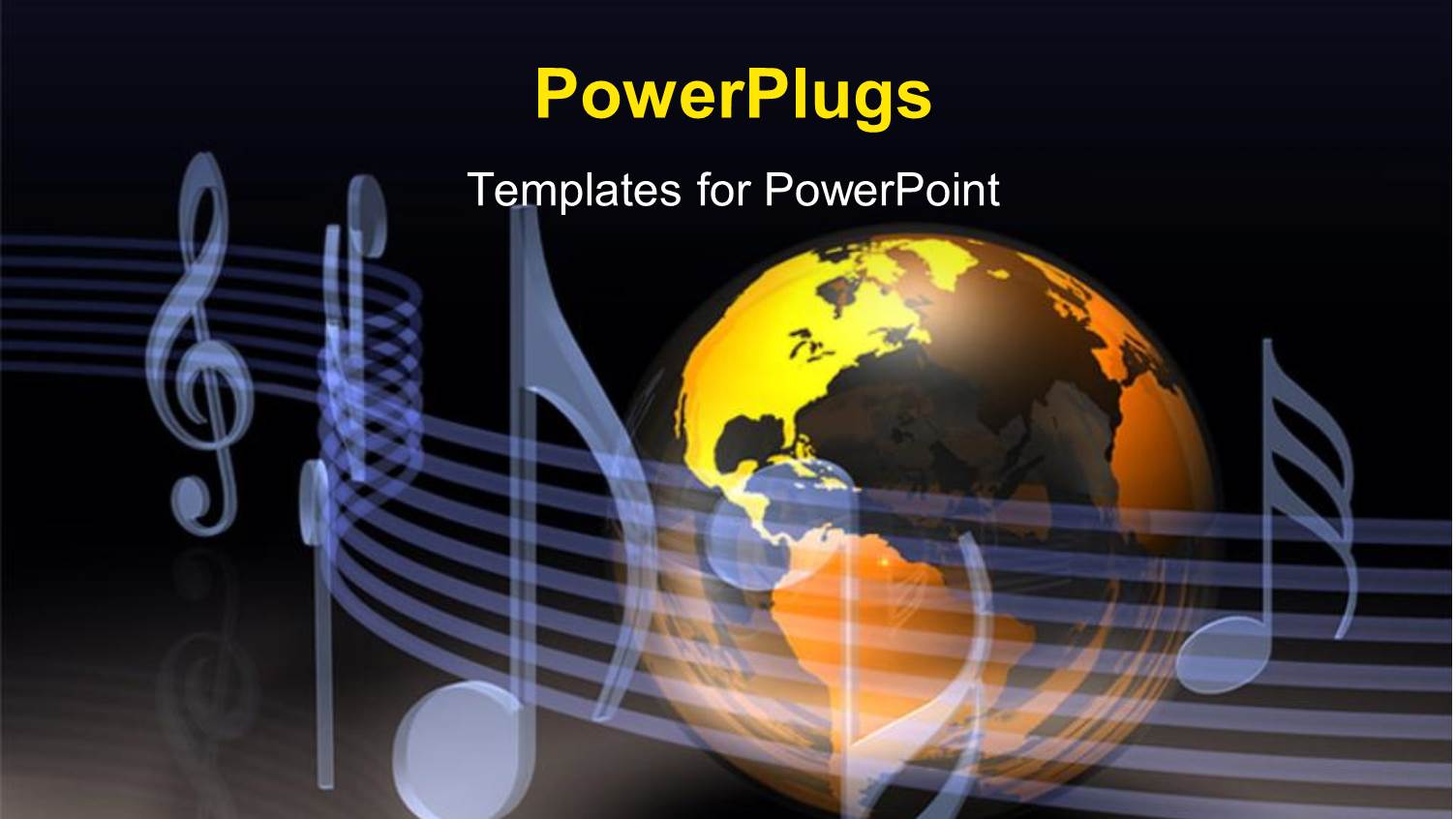 a large Gold and Black Colored Globe with Music Symbols