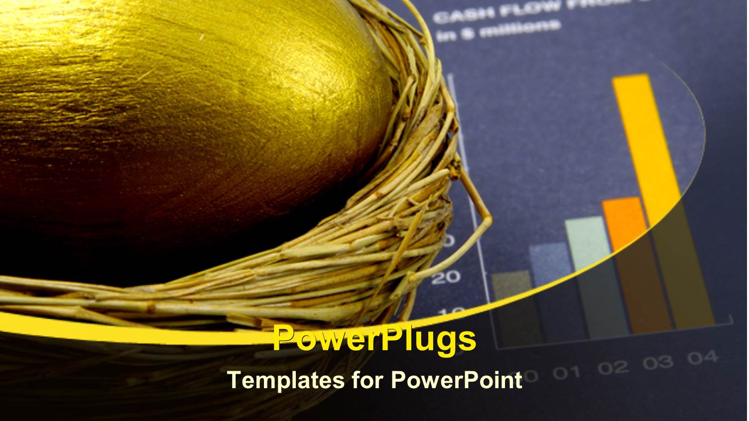 large Golden Nest Egg Next to Bar Chart Showing Dramatic Growth
