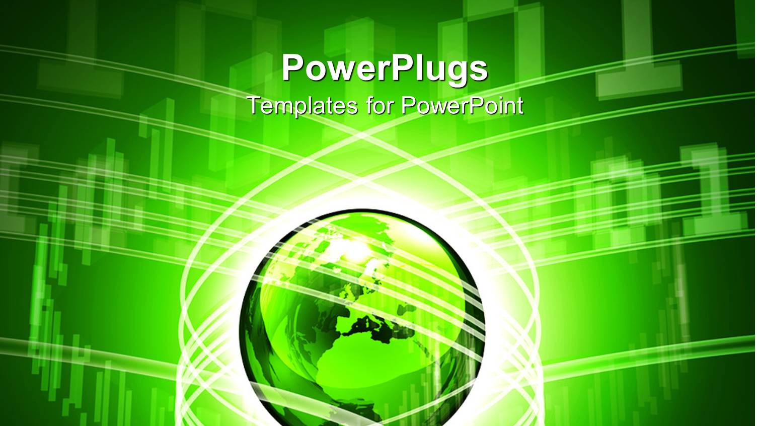 a large Green Colored Globe with Lots of Shinning Lines Swirling Round it