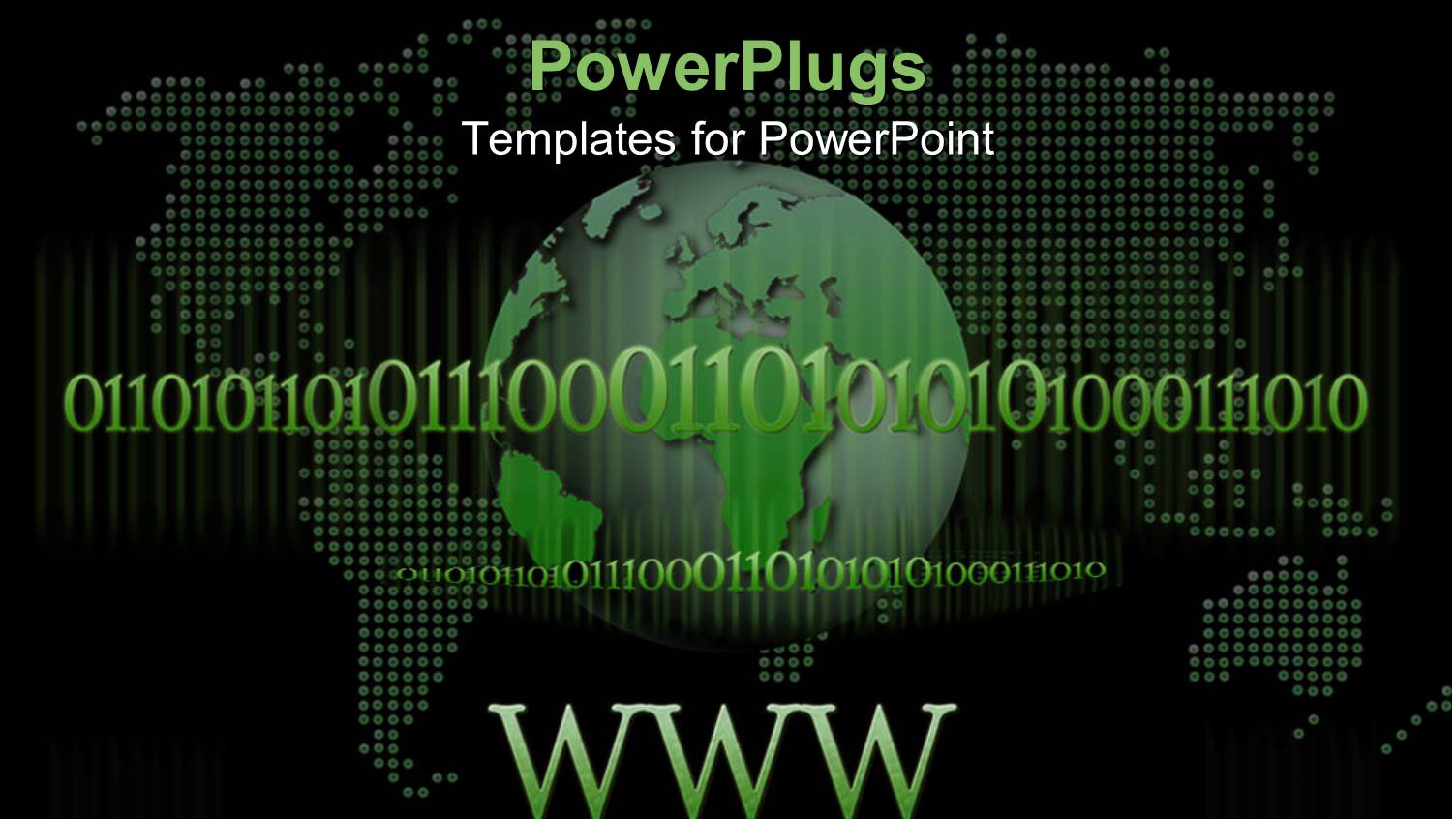 large Green Globe with Lots of Binary and a Text with Text which Spells Out the Word