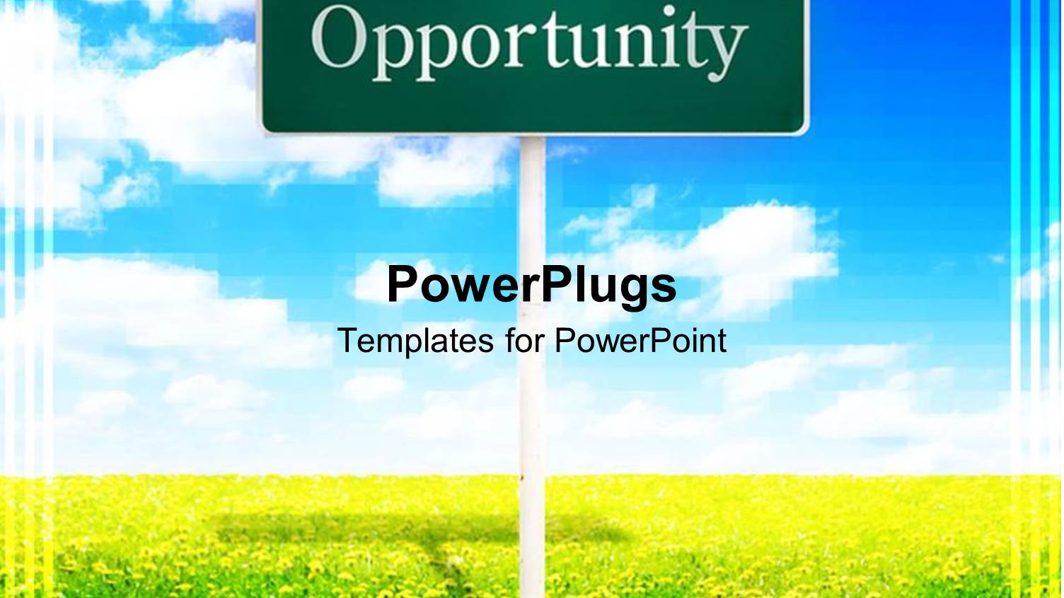 a large Green Sign Post which Spells Out the Word 