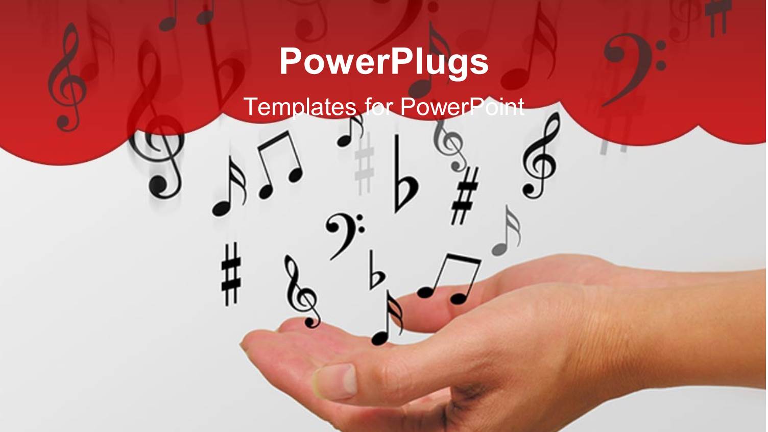 large Hands with Different Musical Signs in Black Color