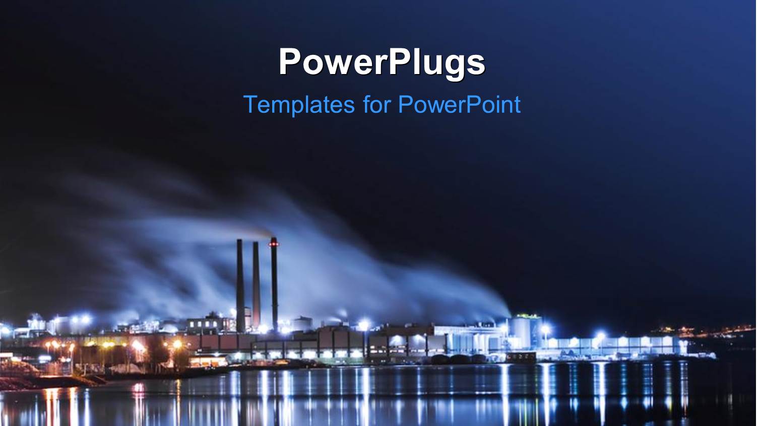 large Industry by the Water and Lights