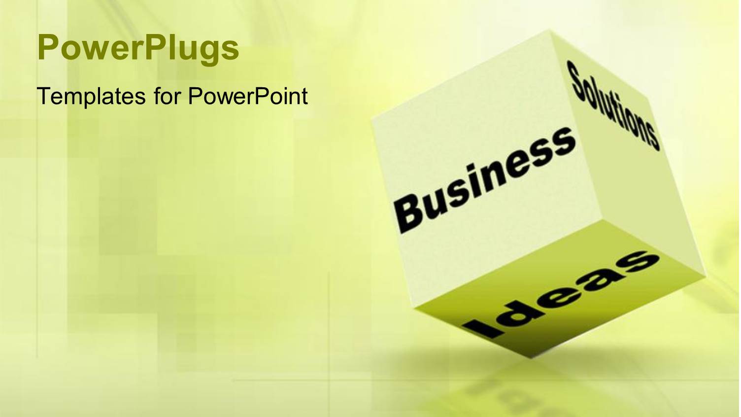 a large Lemon Green Colored Cube with some Text on it