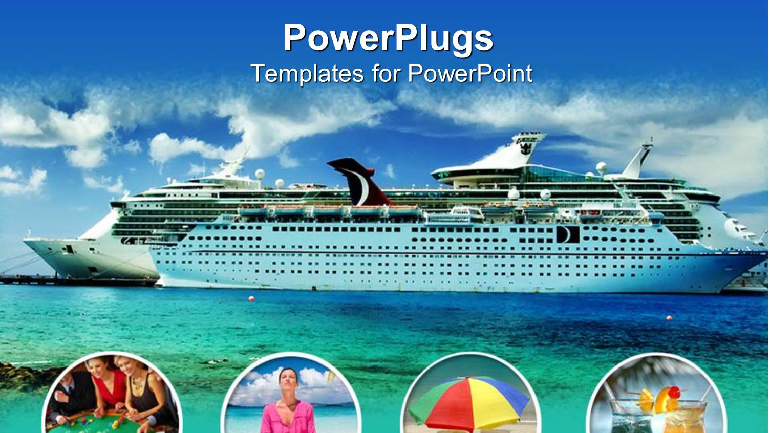 large Modern Cruise Ship. Lots of Free Space for Text