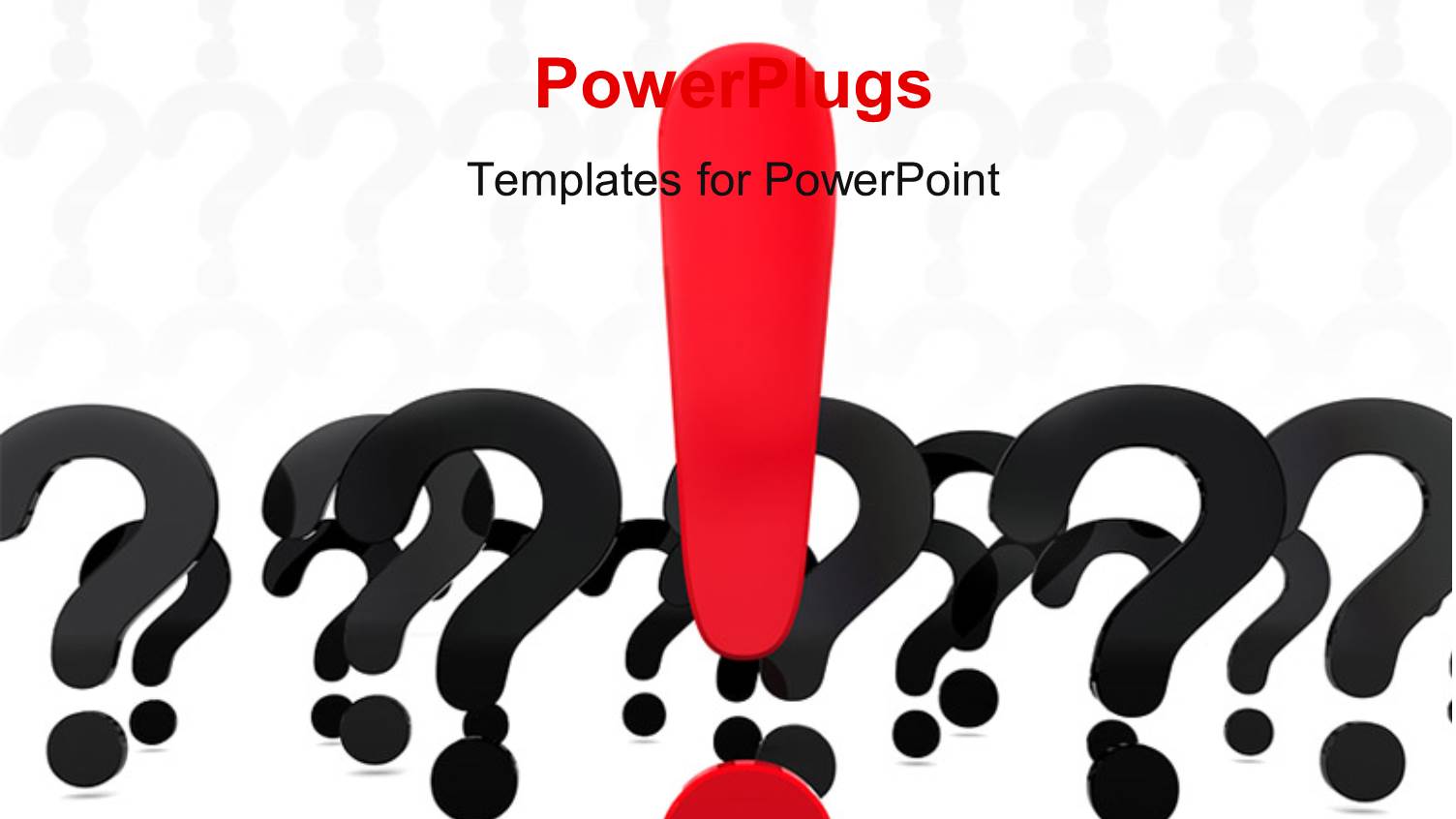 large Red Exclamation Mark Between Black Question Mark Signs