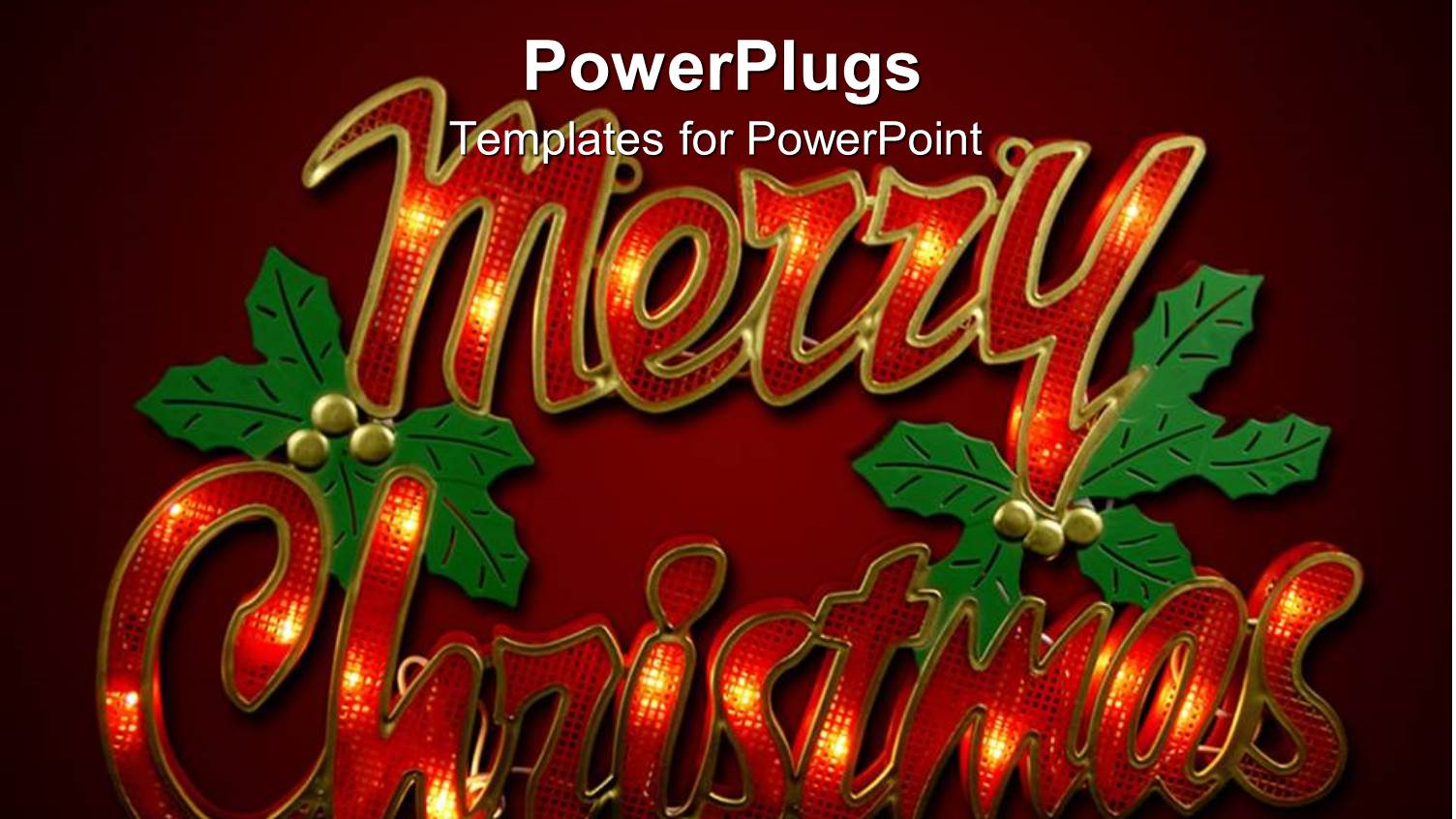 large Red Merry Christmas Text on a Red Background