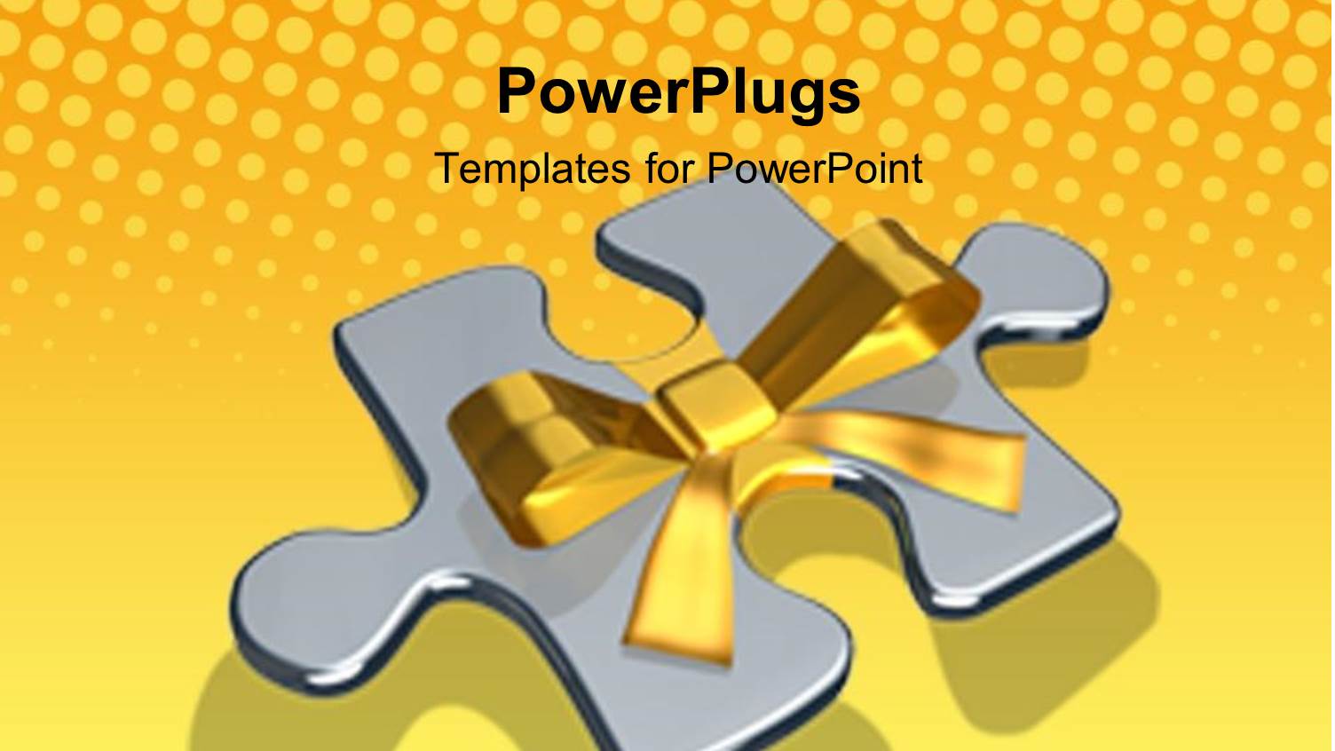 a large Silver Colored Puzzle Piece with a Gold Wrap