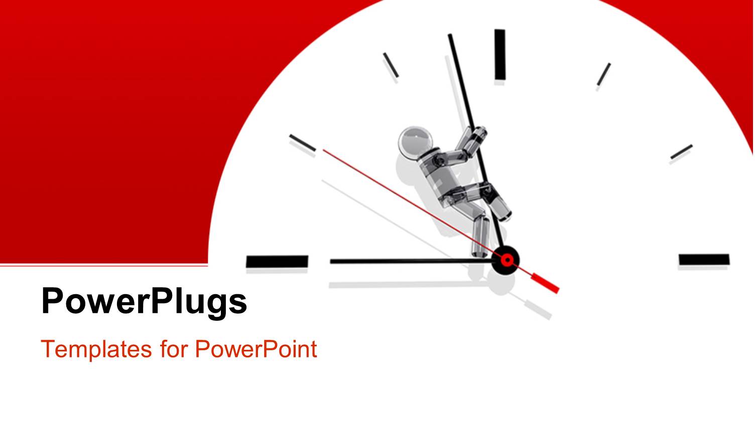 a large White Clock on a Red Colored Background