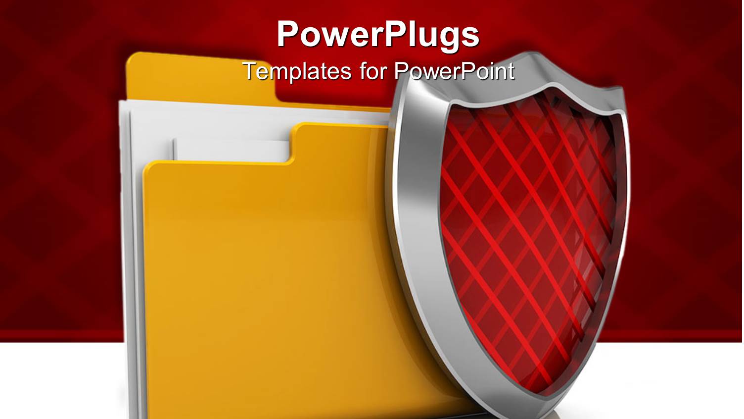 large Yellow Folder with a Red Security Shield Beside it