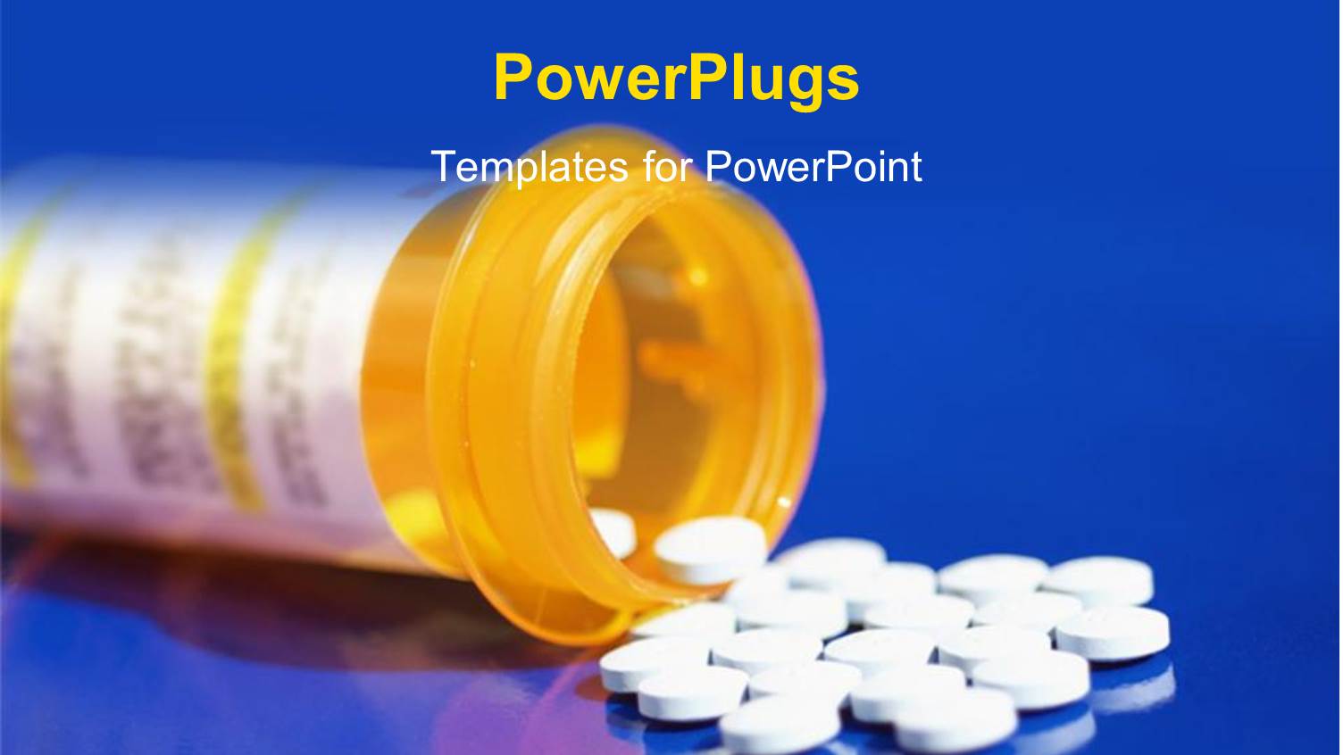 a large Yellow Prescription Bottle with Pills in it