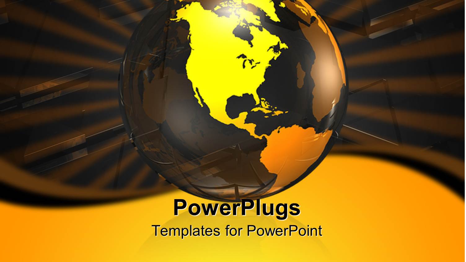 a large Yellow Transparent Globe on a Black Background