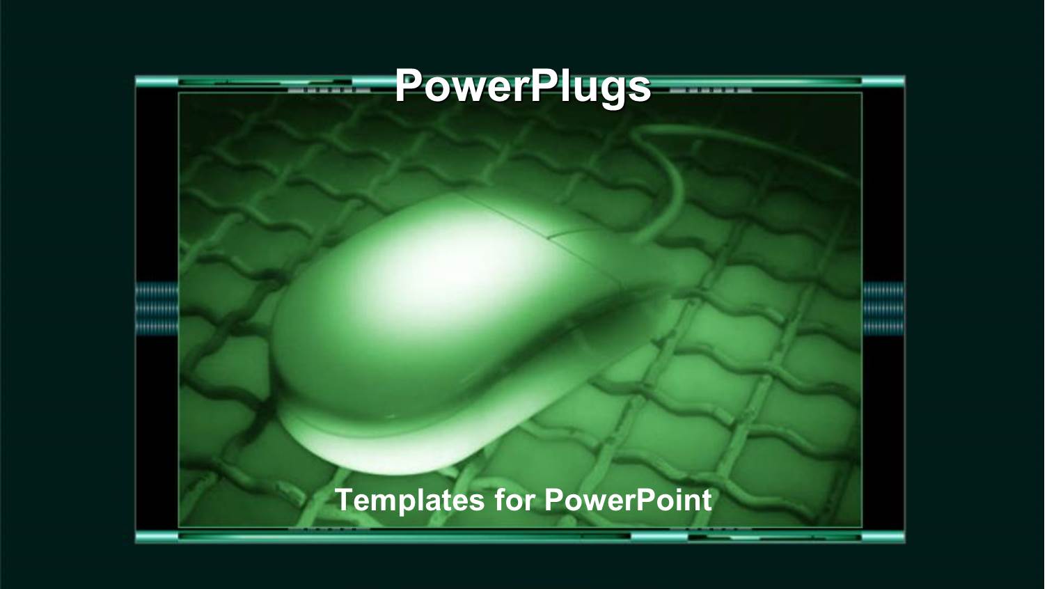 LCD Screen Showing Dark Green Mouse on Iron Plate