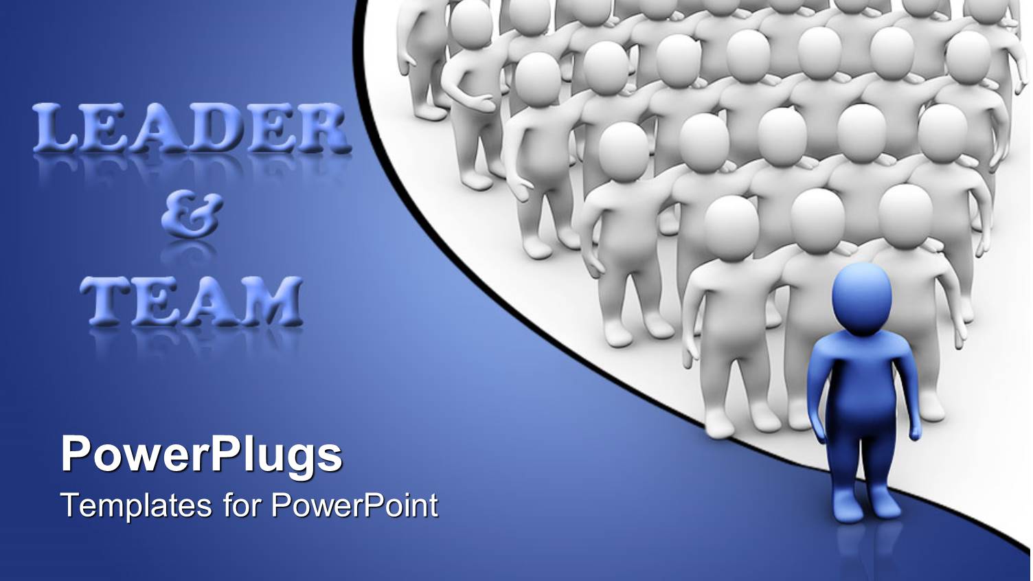 Leader and Team Theme with White People and Blue Leader, Business, Leadership,  Management