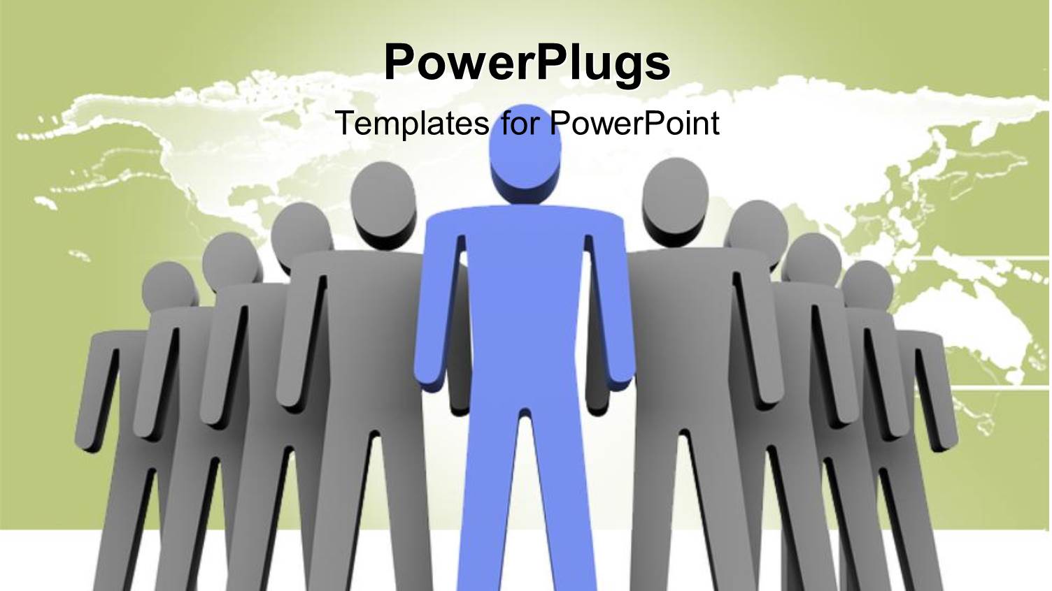 Leadership Depiction with Blue 3D Man Leading Grey Team