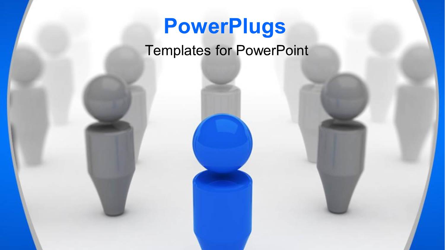 Leadership Depiction as Blue Person Stand Out from Crowd