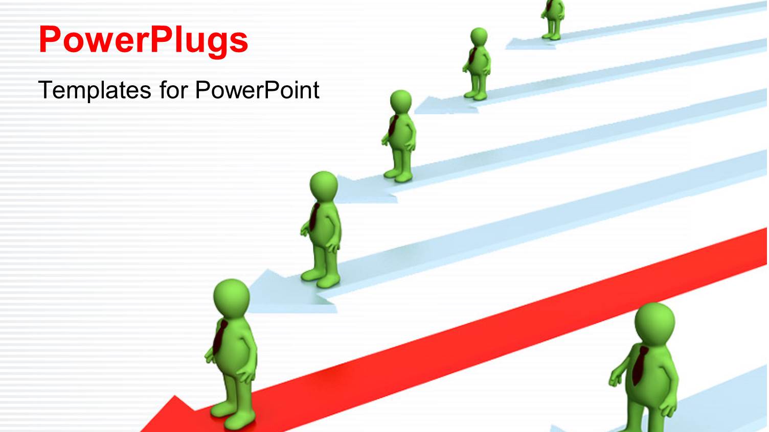 Leadership Depiction with Distinct Leader on Red Arrow Over White Background