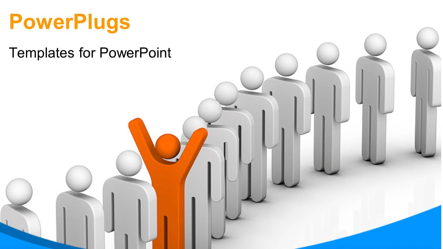 Leadership Depiction with Distinct Orange 3D Man in Queue