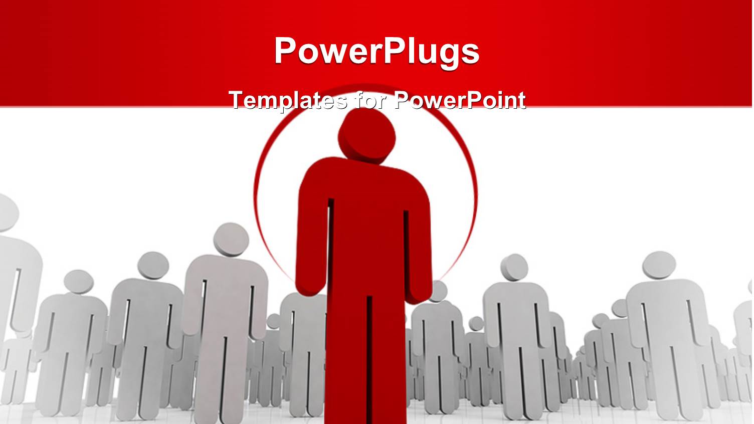 Leadership Depiction with Distinct Red Colored Man Leading Team