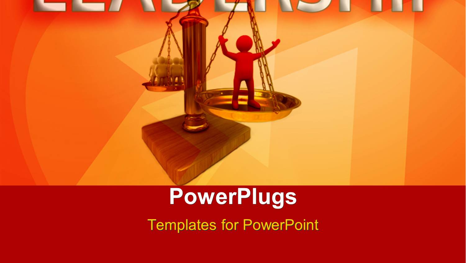Leadership Depiction with Gold Weighing Balance of Leader Against Team Members