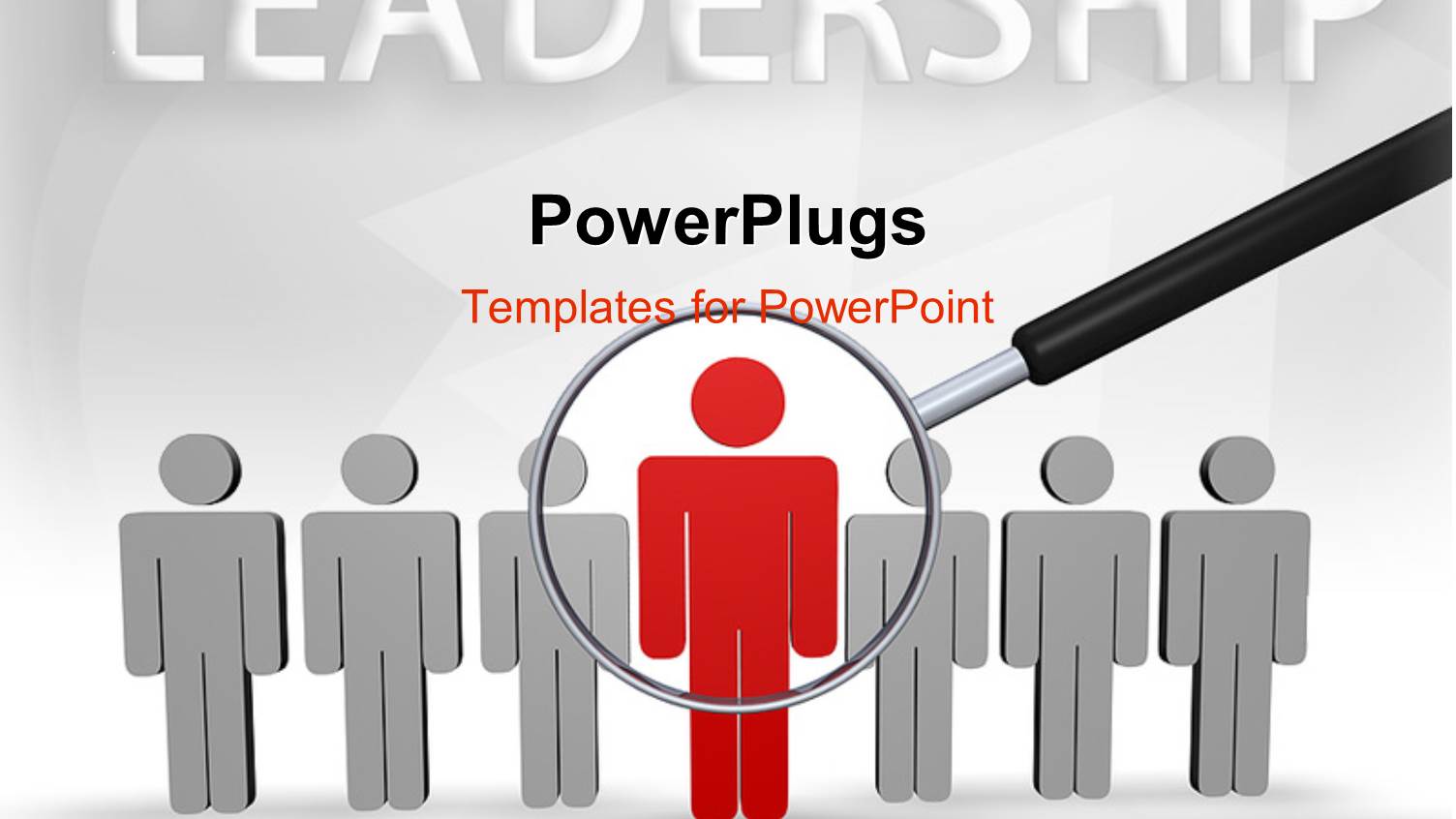 Leadership Depiction with large Magnifying Glass Over Row of People