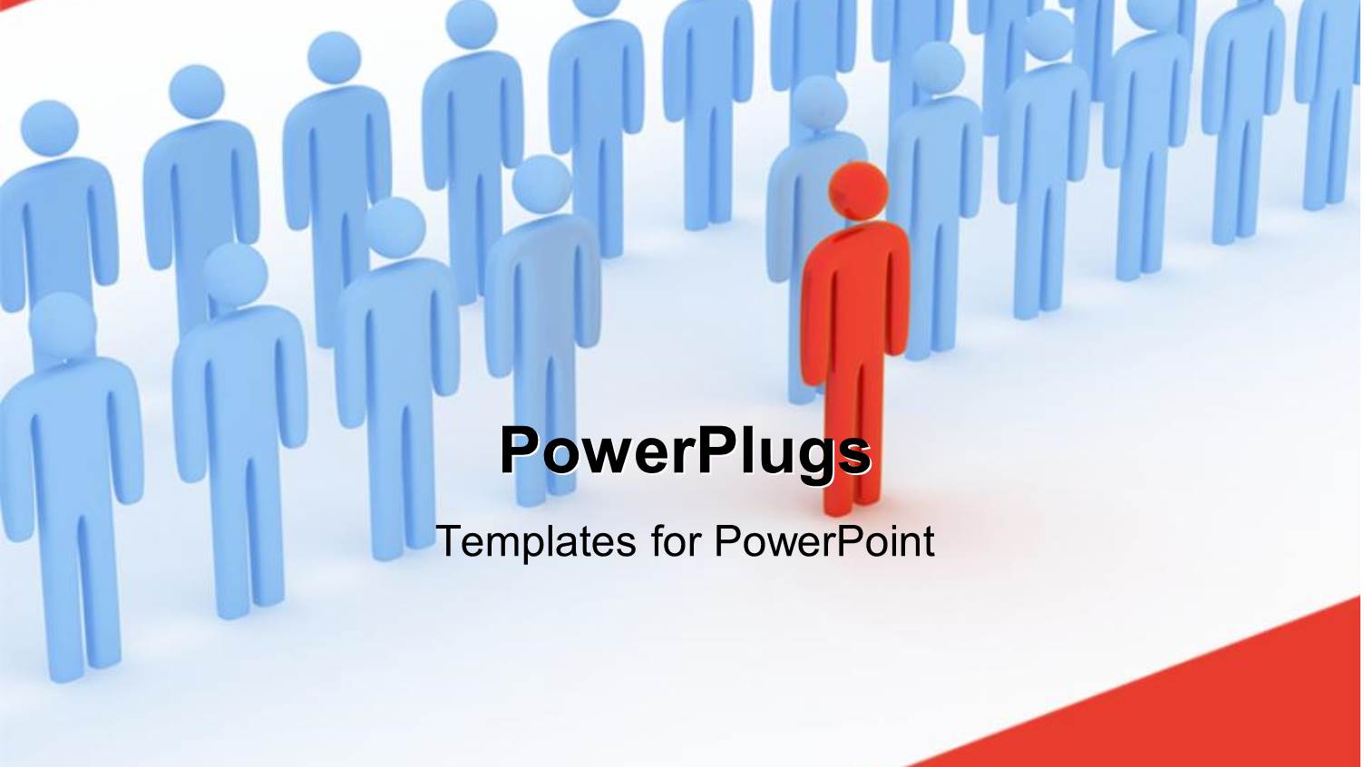 Leadership Depiction as Orange 3D Man Stands Out from Crowd