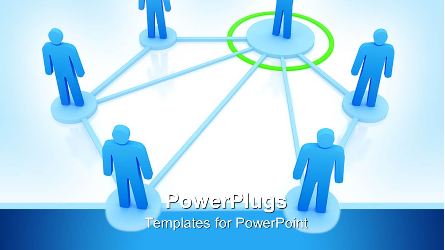 Leadership Management Network Metaphor with Man Connected to Five Men