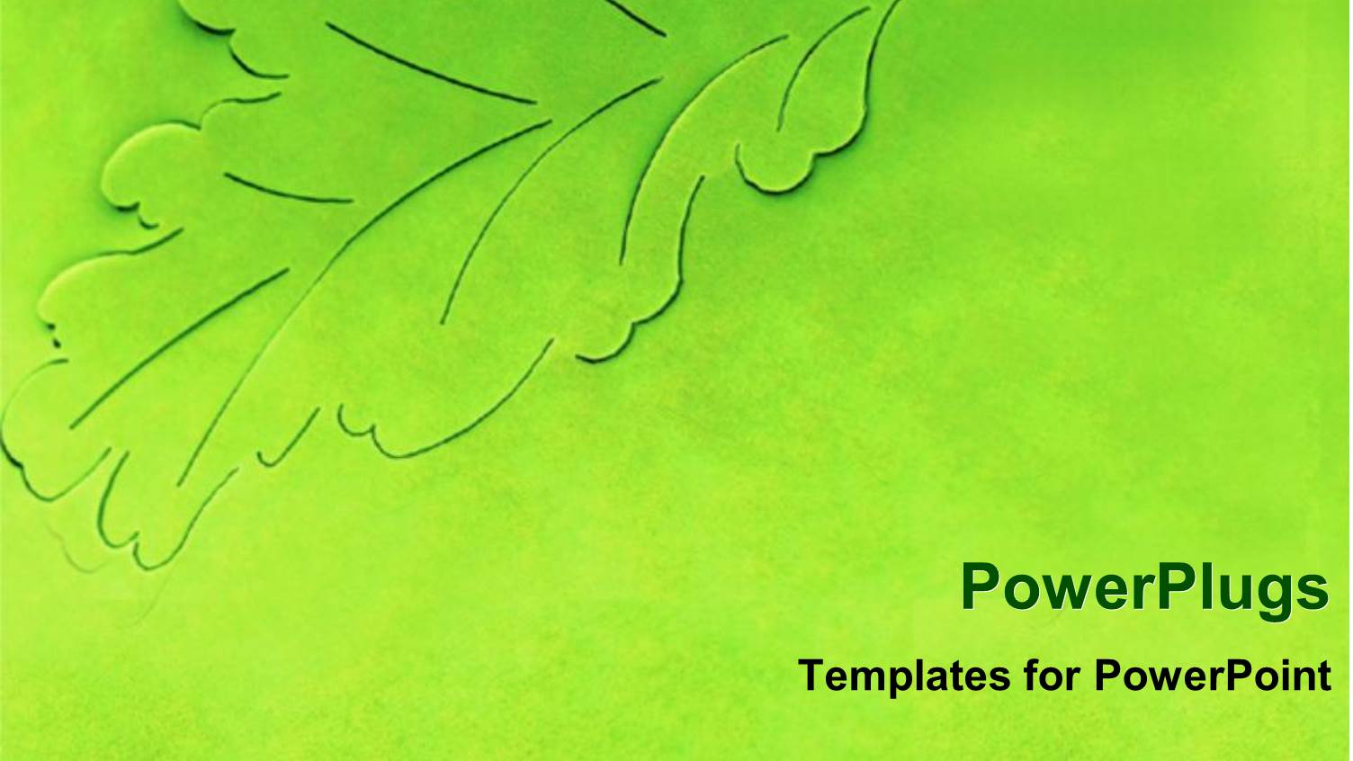 Leaf Graphic Margins on Green Background, Artwork of Leaf Coming Out the Background