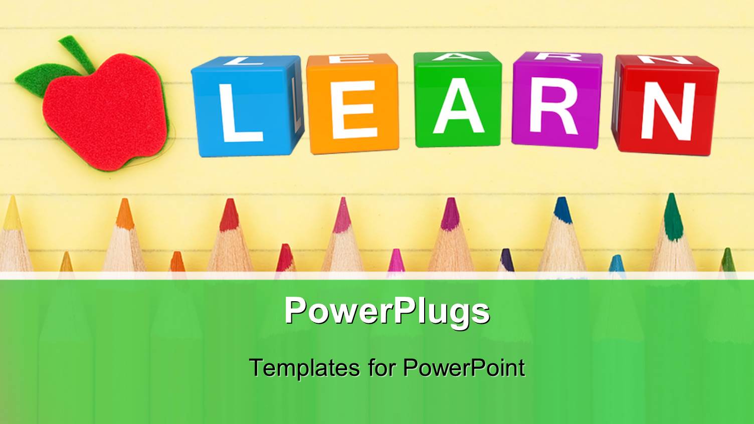 Back to School Depiction with Colorful Learn Cubes and Pencils