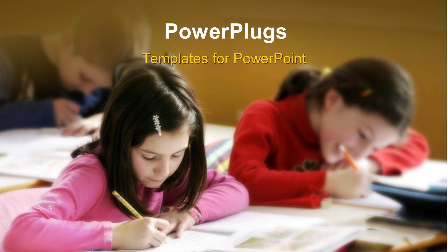 Learning Depiction with Kids Studying in Classroom with Books on Desk