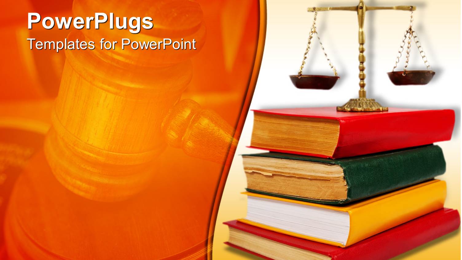 Legal Theme with Scales of Justice Atop of Legal Books with Red, Yellow and Green Cover Books