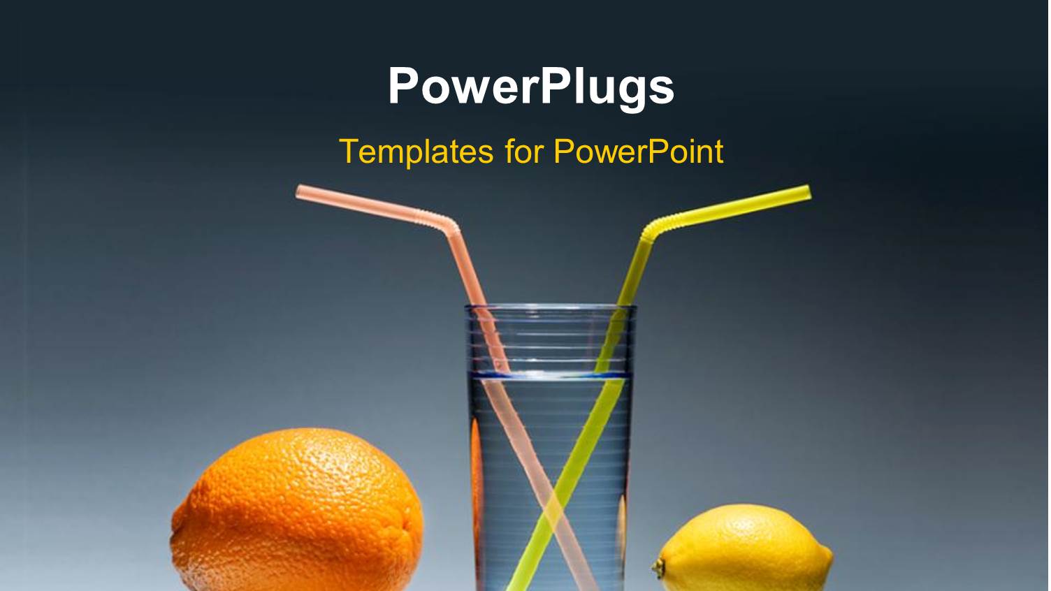 a Lemon and an Orange with a Glass of Water