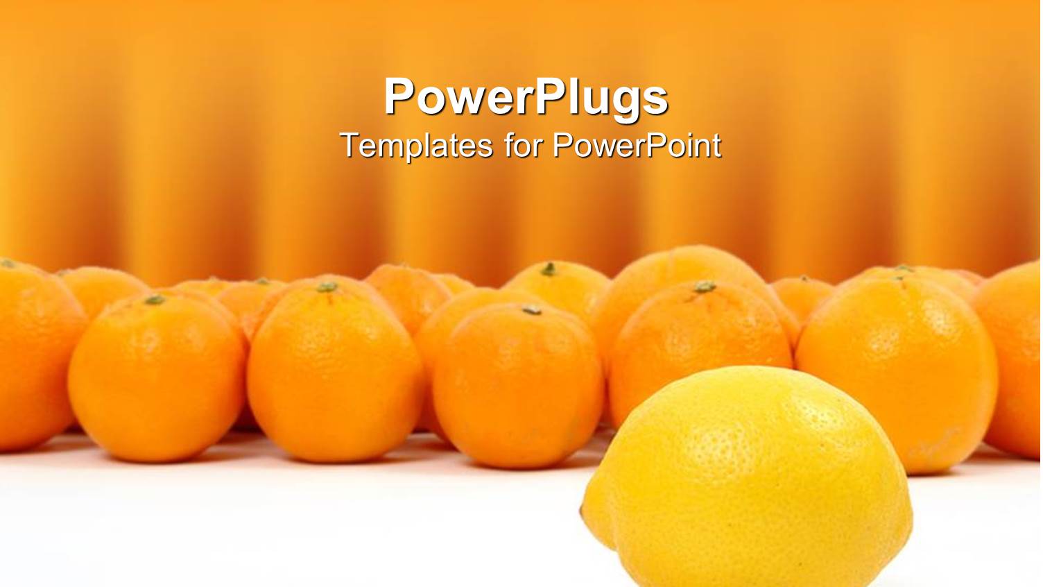 Lemon and Oranges on White and Orange Background