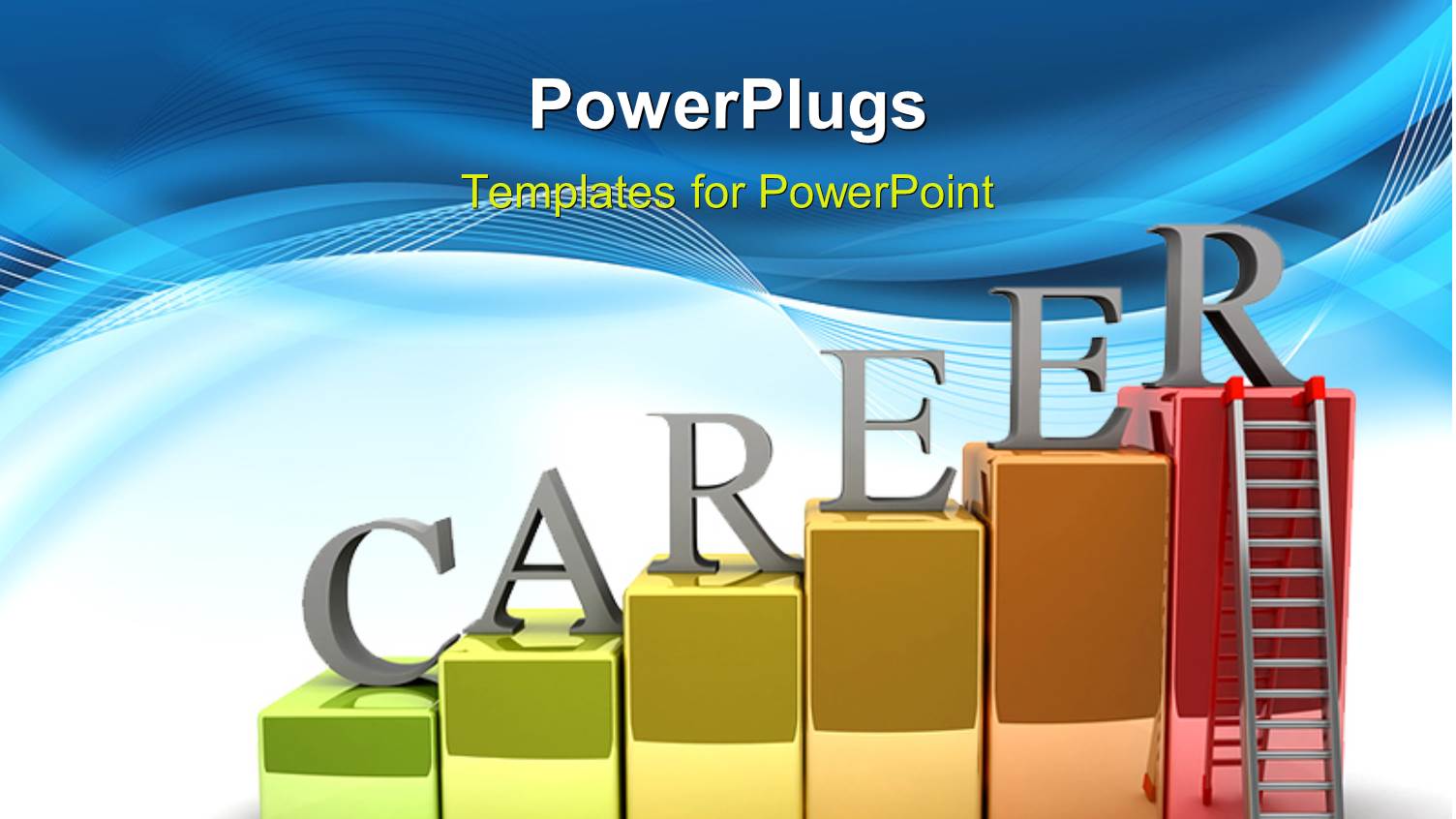 Letters Spelling Career on Colored Blocks on Abstract Blue and White Wave Backgorund