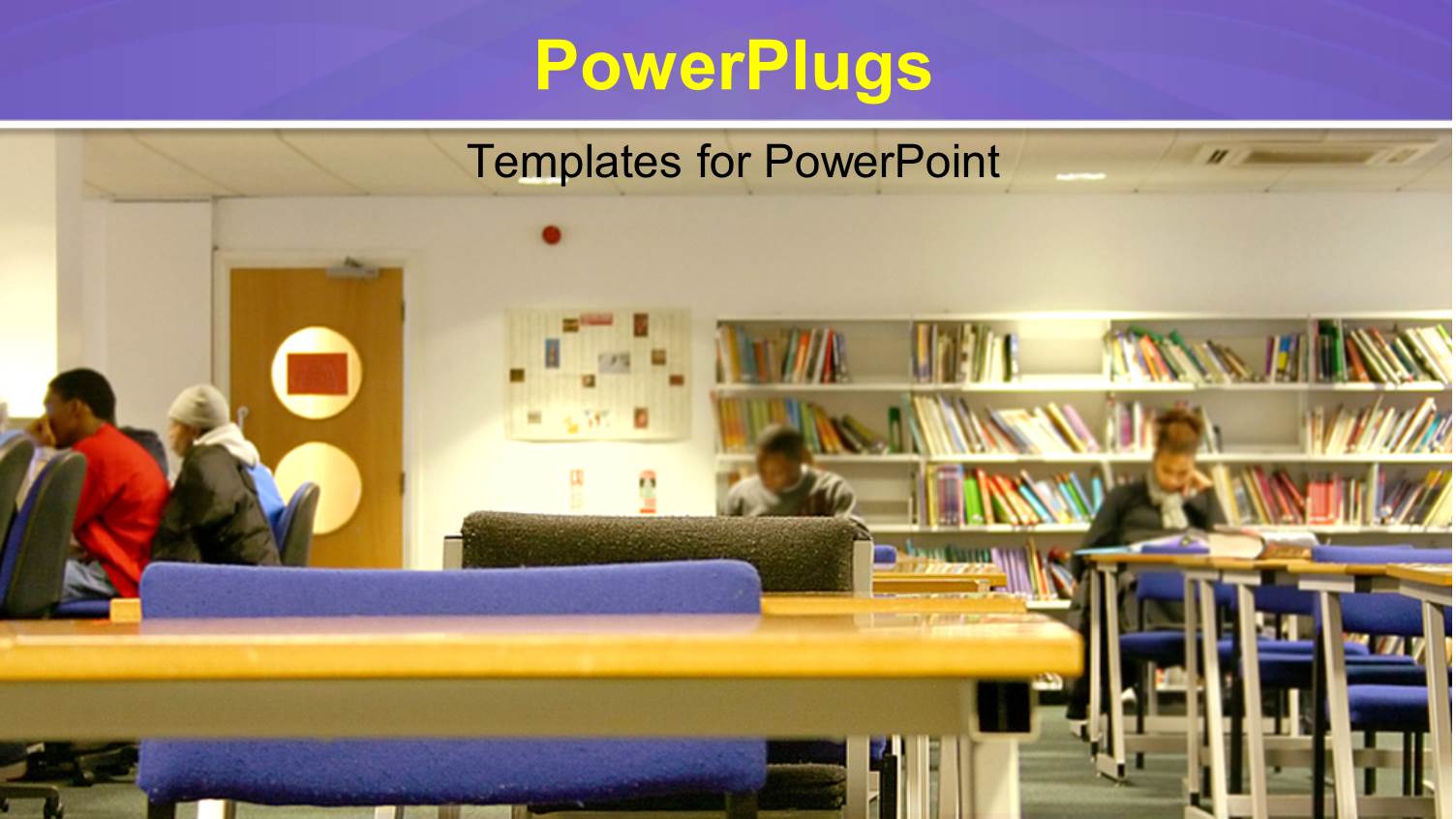 a Library with some Students Studying in Different Positions