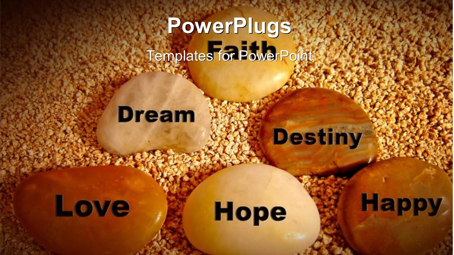 Life Words on Smooth Stones on little Brown Grains