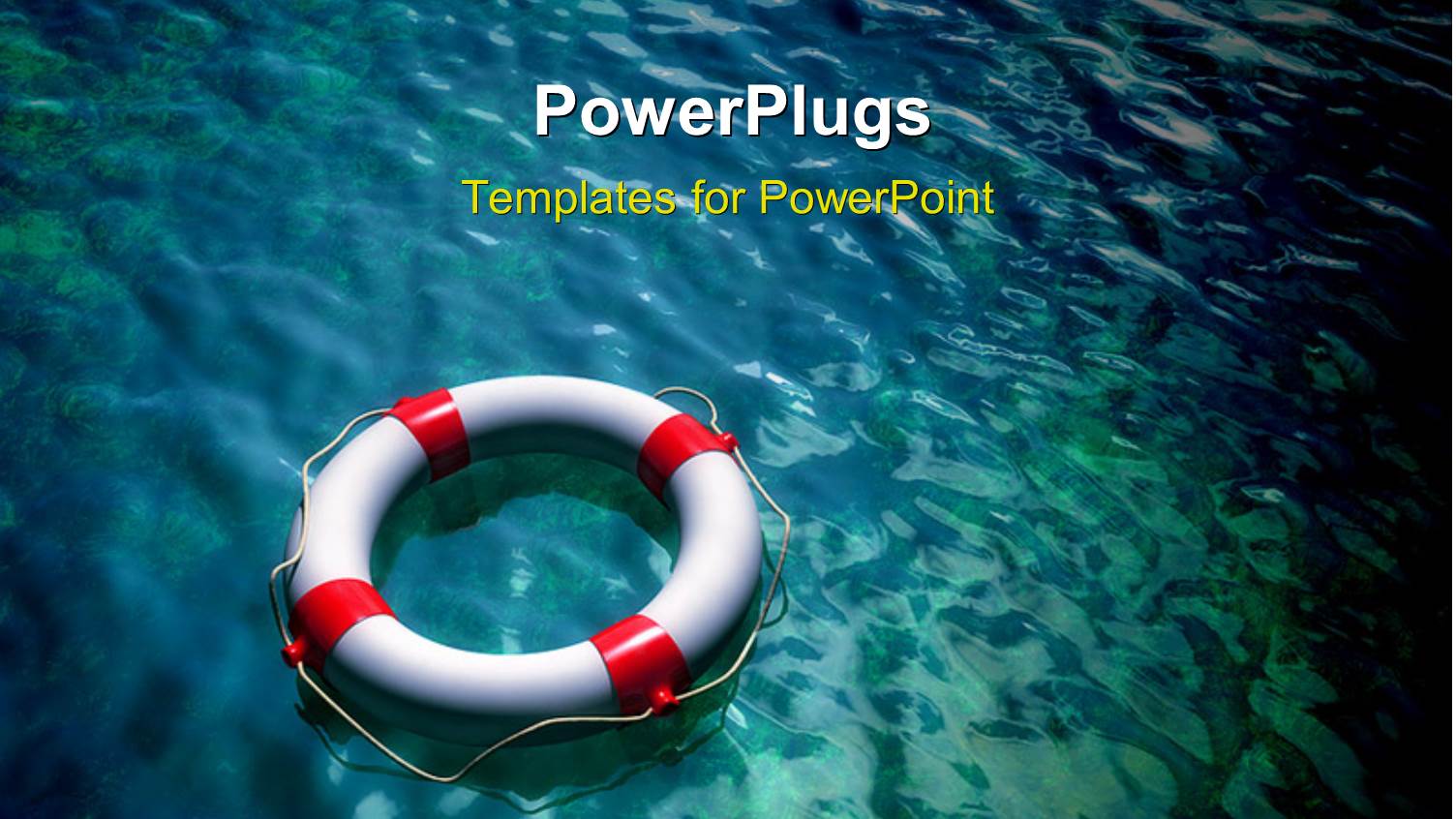 a Lifesaver in the Sea with Place for Text in Background