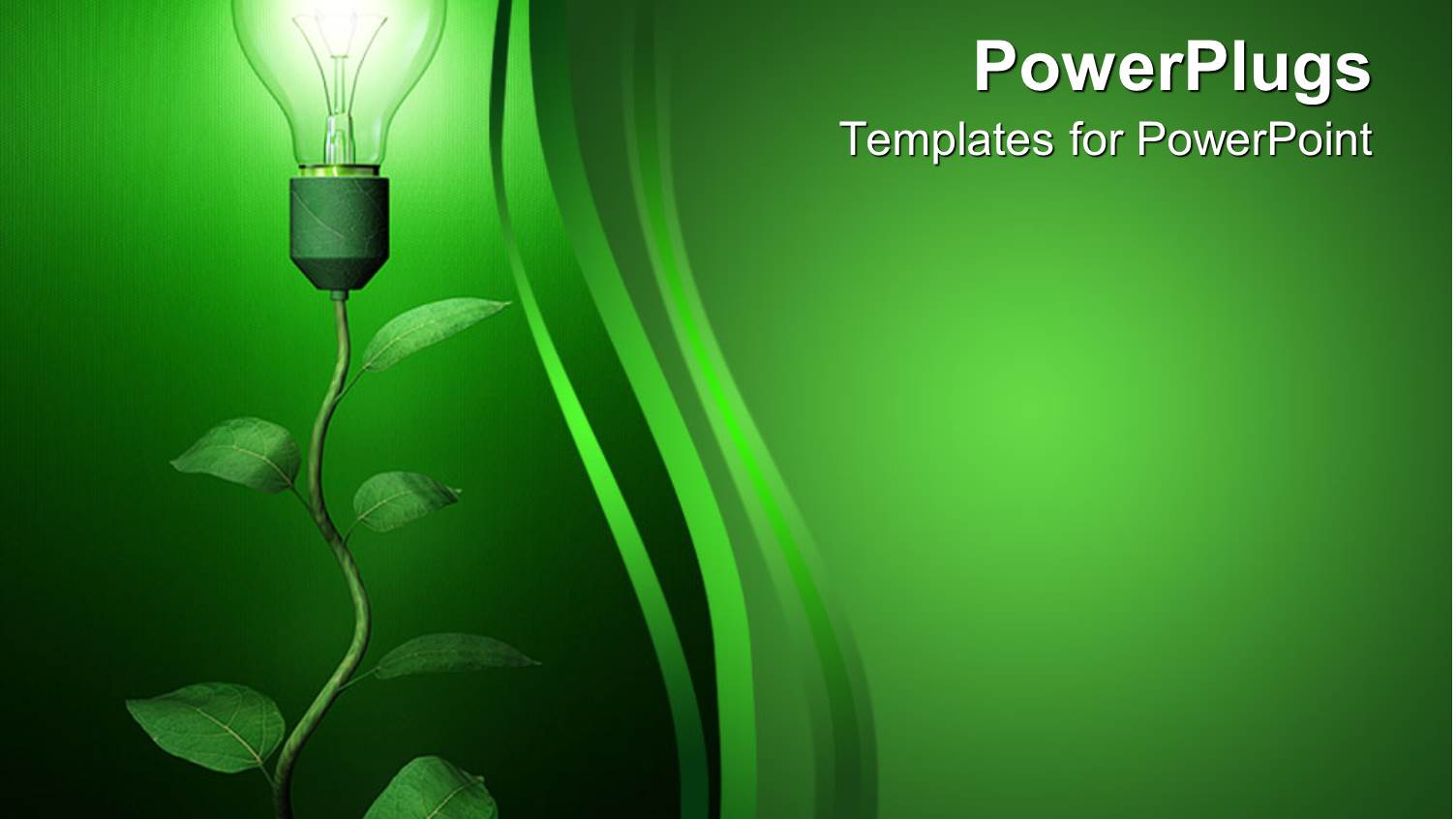 Light Blub Growing on Branch on Green Background, Renewable Energy